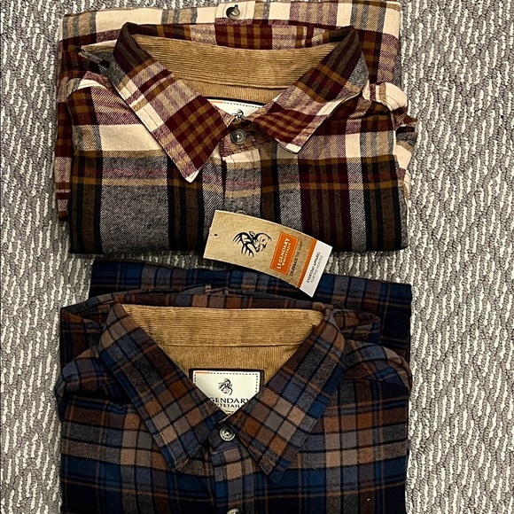 Legendary Whitetails Men's Plaid Shirts - 2 shirt bundle - Maroon and Blue - Picture 1 of 1